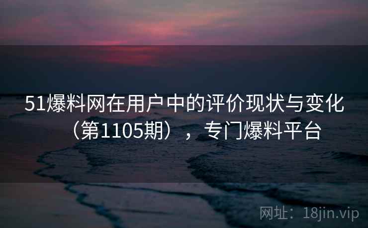 51爆料网在用户中的评价现状与变化（第1105期），专门爆料平台