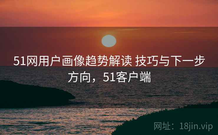 51网用户画像趋势解读 技巧与下一步方向,51客户端 51网用户画像趋势解读 技巧与下一步方向,51客户端